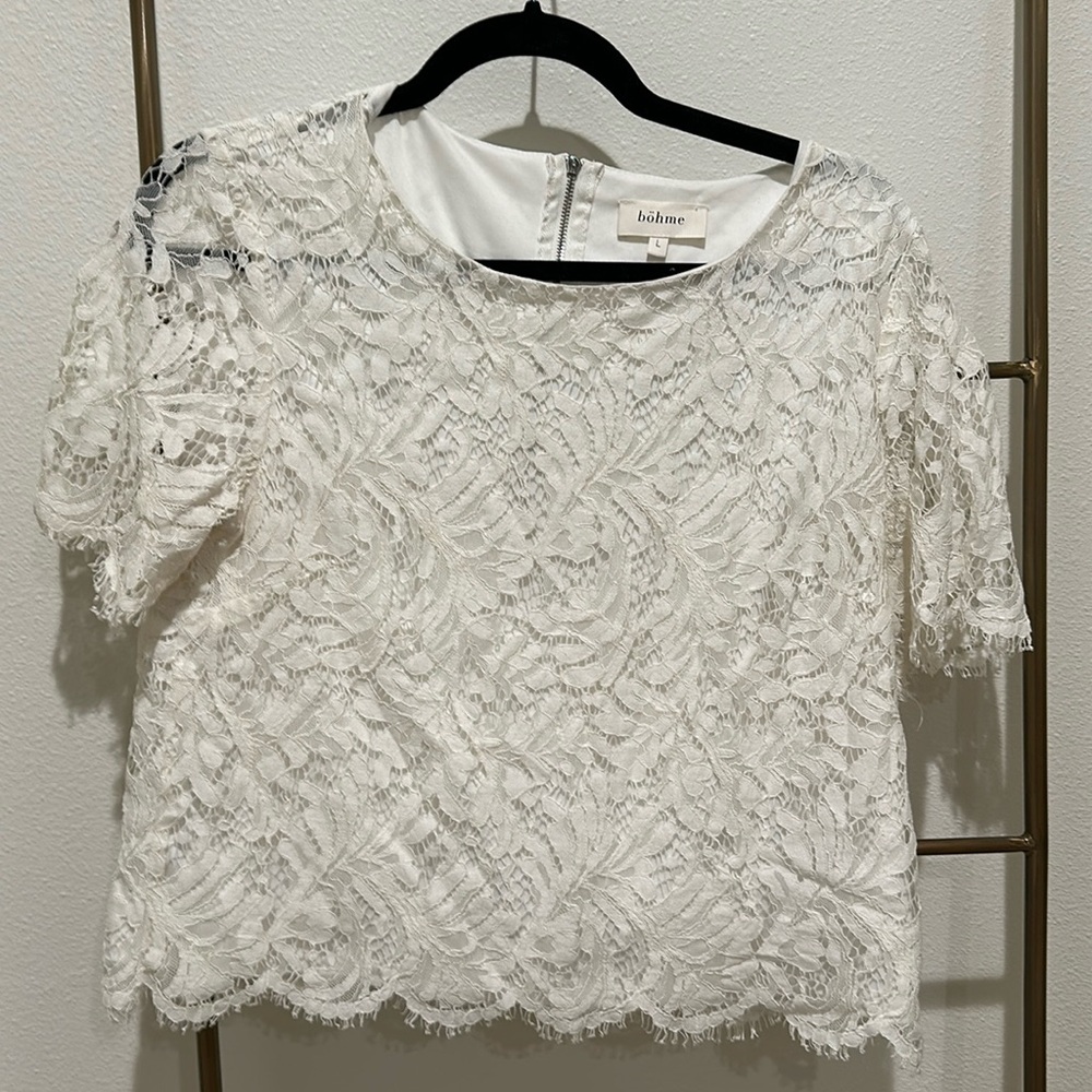 Lace Short Sleeve Top